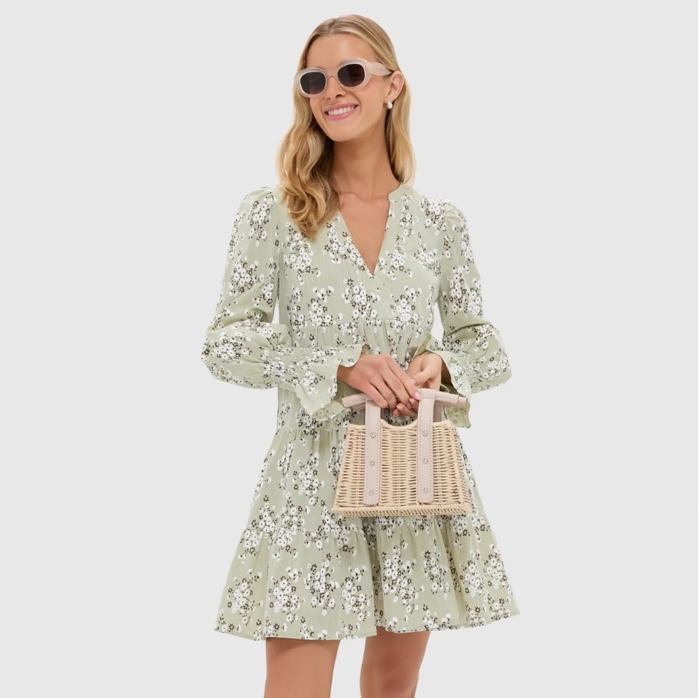 POMANDER PLACE Green Ditsy Floral Kenzo Dress